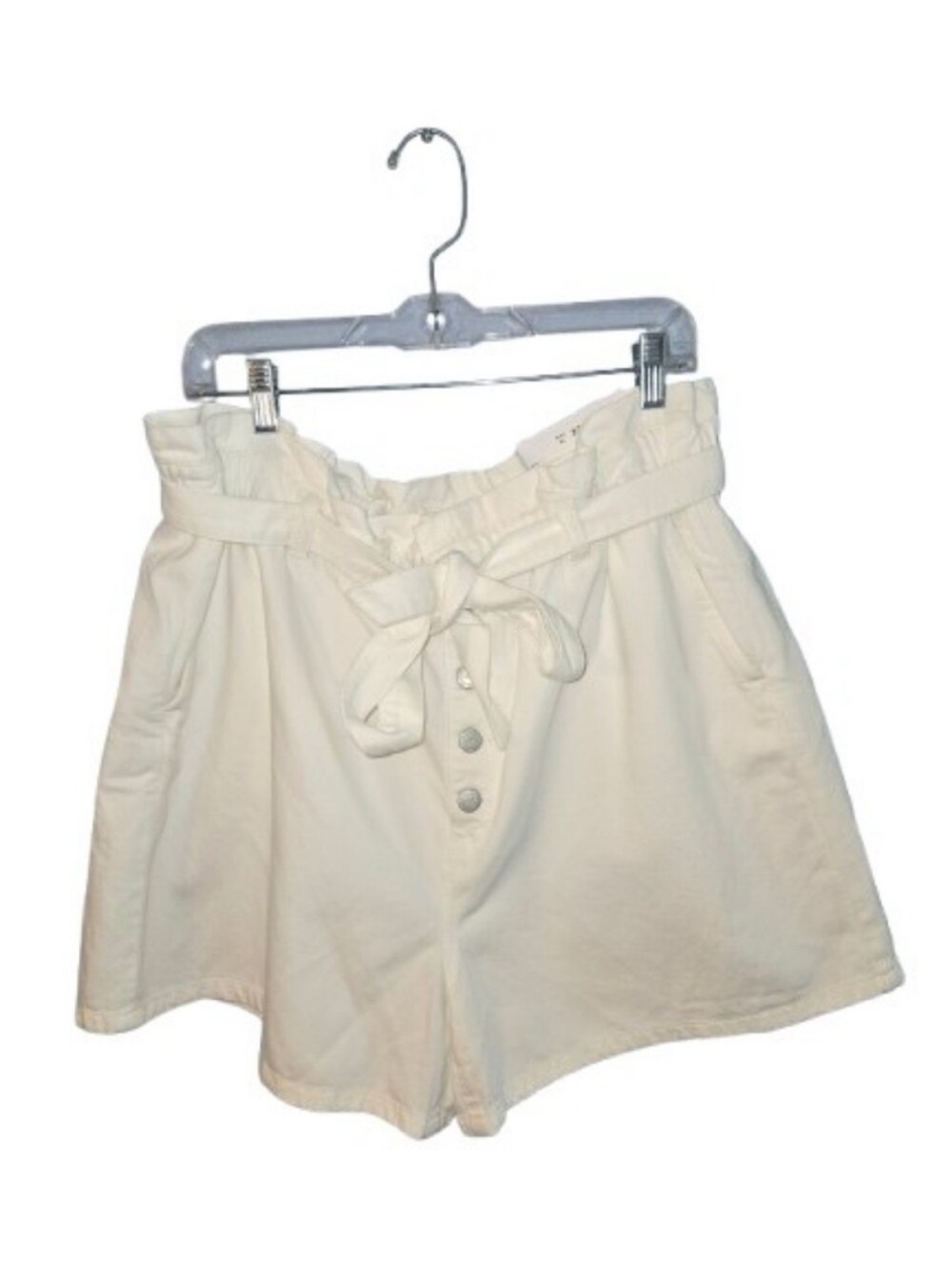 Loft Made & Loved Hi-rise Paperbag Waisted Button Fly Belted Shorts